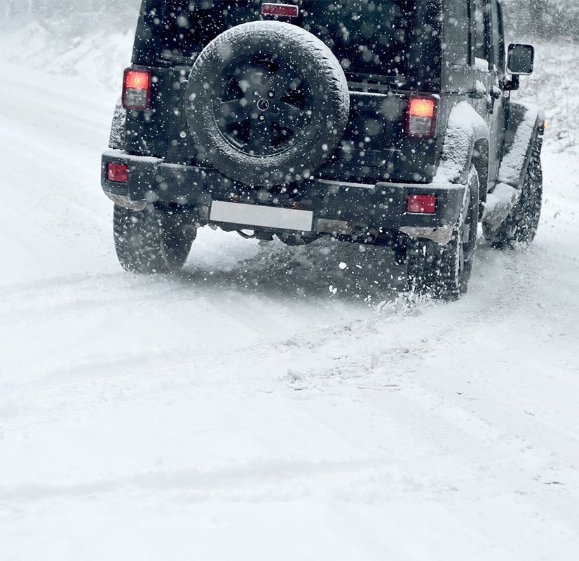 Car accident on slippery road