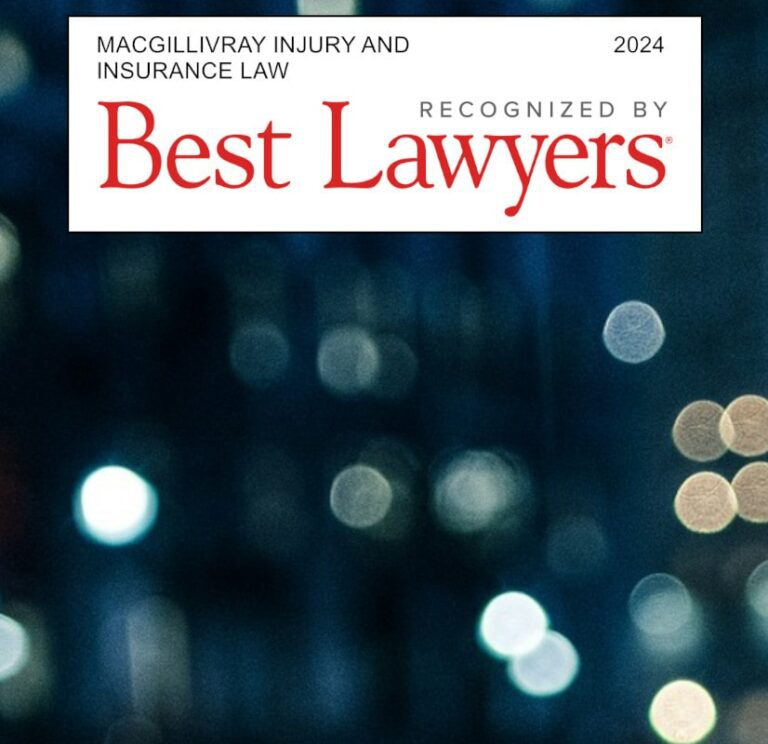 The Best Lawyers in Canada™ recognizes three partners from MacGillivray Injury and Insurance Law for 2024 award