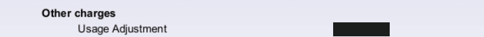Usage Adjustment