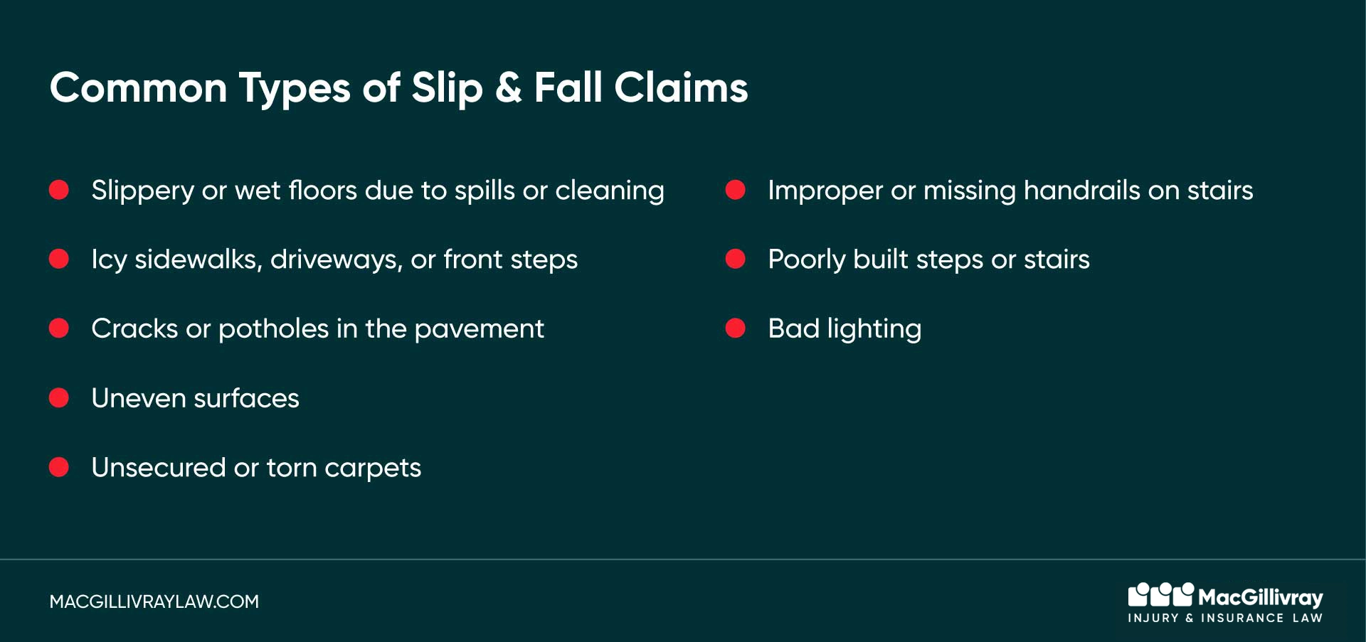 Common types of slip and fall claims